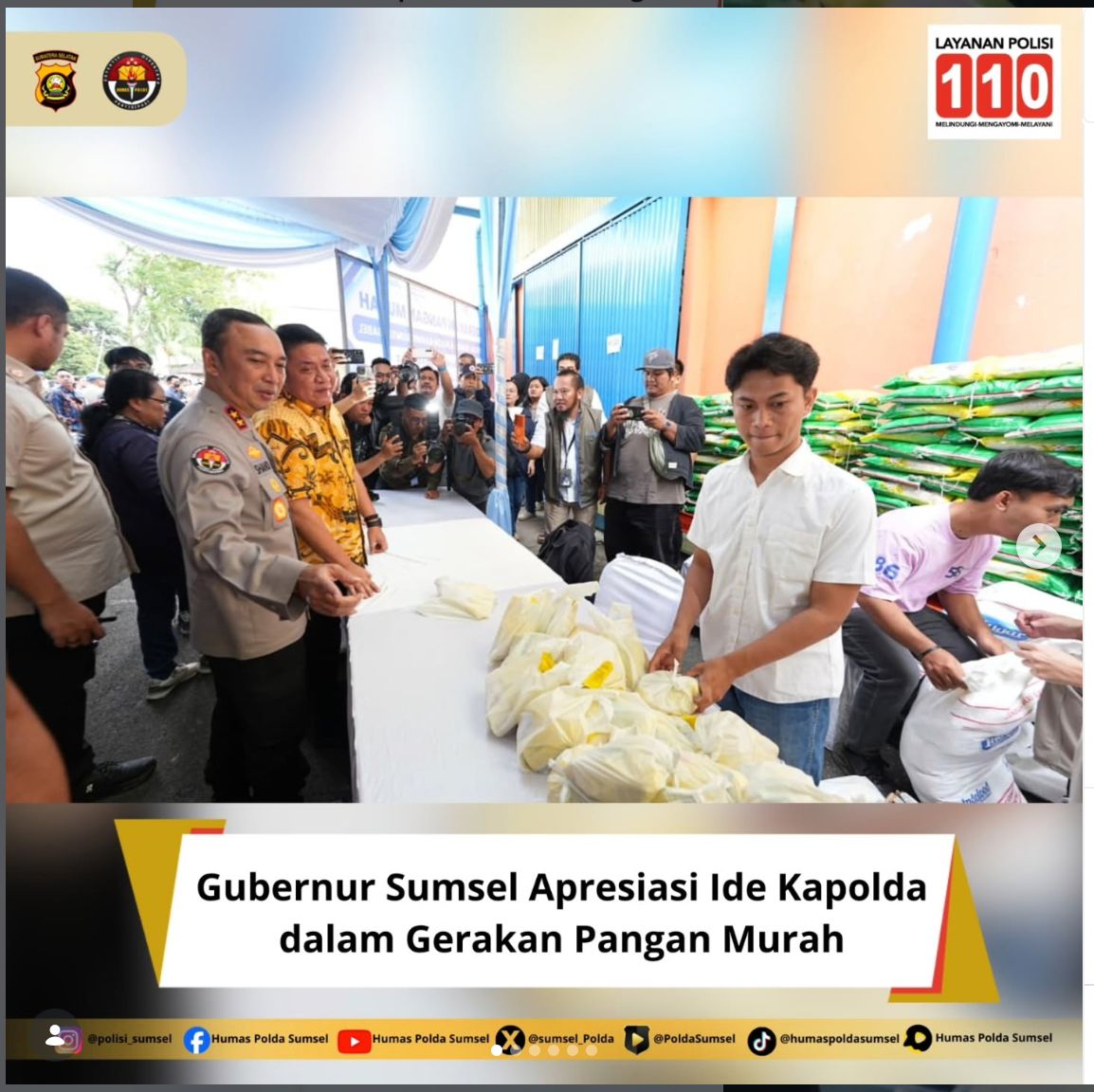 Gubernur Sumsel Apresiasi Ide Kapolda dalam Gerakan Pangan Murah